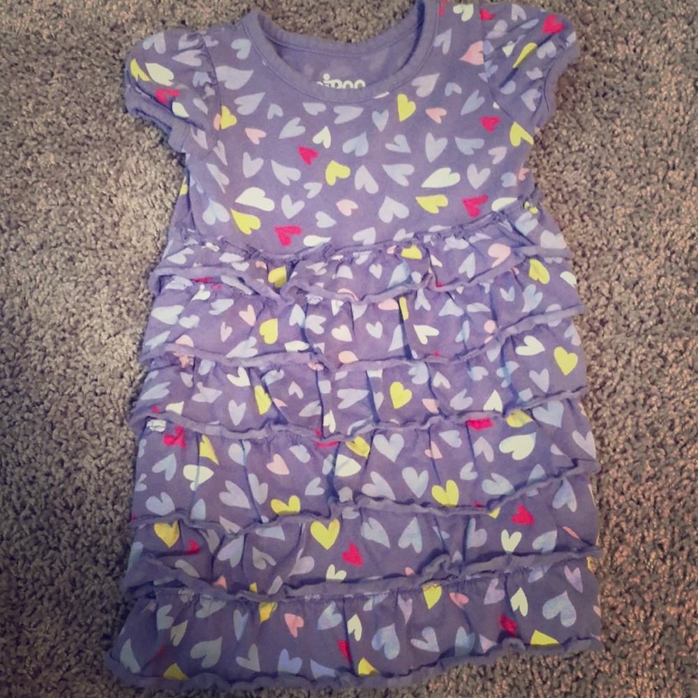 18M Toddler Purple Heart Short Sleeve Dress - Picture 1 of 3